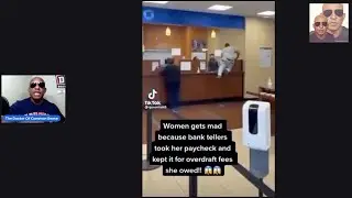 Goon Woman Jumps Over Counter At Bank After They Take Her Check For Overdraft Fees
