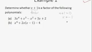 A Maths Chap 4.4 Factor Theorem - Introduction and Example 1