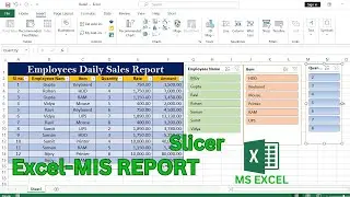 How to Create MIS Report in Excel using Slicer | MIS Report in Excel