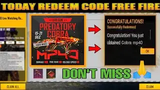 FREE FIRE REDEEM CODE TODAY | 11 DECEMBER REDEEM CODE FREE FIRE | FF REDEEM CODE TODAY 11 DECEMBER