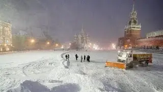 Снегопад в Москве в марте 2016 года. Мировые новости