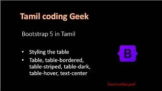 Bootstrap 5 in Tamil | Styling the tables