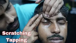 ASMR Heavy Oil Forehead Tapping Massage | ASMR Oily Head Massage | ASMR Scratching Head | Neck Crack
