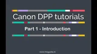 Canon DPP tutorial part 1 - Introduction