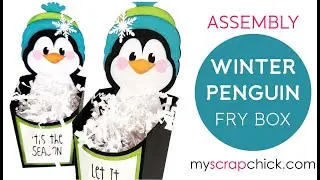 Winter Penguin Fry Box svg cutting file