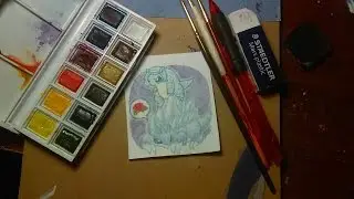 Alola Sandshrew and Sandslash - Watercolor