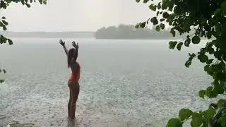 August 2022, swimming in the rain