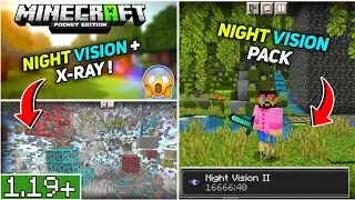 X-Ray Texture + NIGHT VISION PACK for Minecraft Pe 1.19+