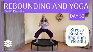 Bounce Your Stress Away With Rebounding And Yoga! #reboundingfitness #rebounding