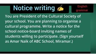 notice writing | English grammar | how to write a notice | part 2