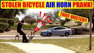 AIR HORN PRANK - THIEF BUSTED!!!