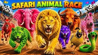 Safari Animal Race A to Z 🦁 | Safari Animals Sounds Song | Wild Animals for Kids