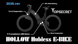 2025 Hubless Electric Bicycle with Innovative 5-Stage Transmission 