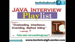 CAN we override , Overload, Inherit main() method in java || JAVA INTERVIEW || HINDI
