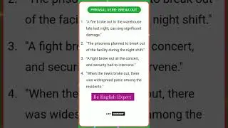 phrasal verb- break out | english sentences on Phrasal Verb Break Out|English Grammar