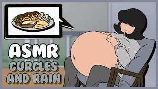 Stuffed on a Rainy Day (Belly Gurgles ASMR)