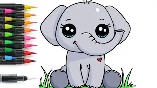 Нарисовать слона.Пілдің суретін салу.Draw an elephant.Bir fil çiz.Fil chizish.Fil çәkmәk.