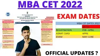 MBA CET 2022 Exam Dates | Mba Cet 2022 Expected Dates 🔥
