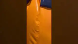 Testing the huge inflatable latex suit we made that Numa Latex designed