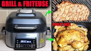 CHEFREE Grill et friteuse à air chaud sans fumée AFG01 (type Ninja Foodi Grill & Air Fryer AG301EU )
