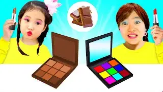 Real Makeup VS Chocolate Makeup! Boram's funny challenge