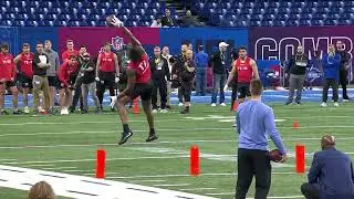 Darnell Washington makes an eye-popping one-handed catch during combine drill