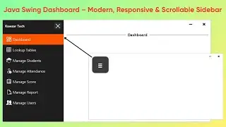 Java Swing Dashboard – Modern, Responsive & Scrollable Sidebar Part 1 Demo