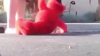 Elmo turns into a beyblade