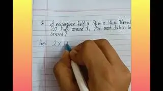 A rectangular field is 50m×40m.Ramesh goes 20 time around it.how much distance he covered#class6#