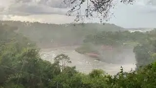 Iguazu waterfalls beautiful nature park on the border of Brazil and Argentina