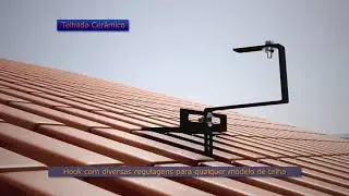 Fixação de suporte para telha cerâmia painel solar.