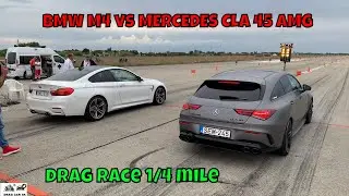 BMW M4 S55B30A 317KW vs MERCEDES CLA 45 AMG drag race 1/4 mile 🚦🚗 - 4K UHD