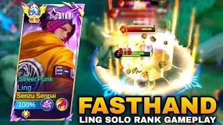 LING FASTHAND ( BEST SETTING ) SOLO RANK GAMEPLAY | TOP GLOBAL LING GAMEPLAY MOBILE LEGRNDS