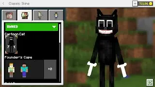 Minecraft: How To Turn Into CARTOON CAT in Minecraft PE (Cartoon Cat Skin Trolling)