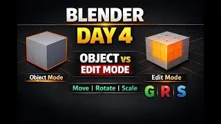 Blender Day 4 | Object Mode vs Edit Mode | Move Rotate Scale | Beginner Tamil