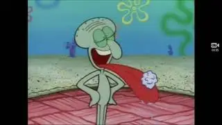 Squidward Eats A Boston Creme Donut