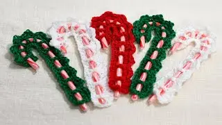 Crochet Candy Cane Christmas Tree Ornaments #candycane #crochet #ornaments