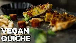 Vegan Short Crust Pastry Chorizo & Broccoli Quiche [EASY & VEGAN]