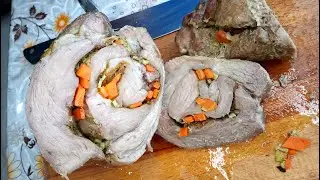 СВИНАЯ ШЕЙКА.ГОТОВИМ ШИКАРНЫЙ РУЛЕТ ИЗ СВИНОЙ ШЕИ. как приготовить рулет из мяса.