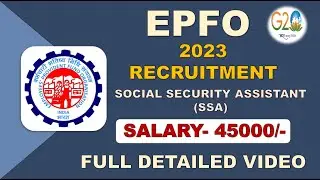 EPFO SSA RECRUITMENT 2023 | EPFO SOCIAL SECURITY ASSISTANT | SALARY - 45000+