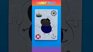 Captain Daddy Dog - solving jigsaw puzzle for children  Peppa Pig #shorts