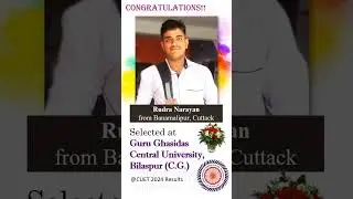 CUET 2024 RESULT | GGU | UTKALA PHYSICS RESULT | CONGRATULATIONS RUDRA NARAYAN
