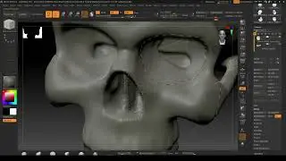 51 Zbrush Zremesh, Zremesher Guide, Polypaint for Zremesh -Creating the Skull