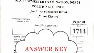 Ddu MA /MSC minor subject architect of morden India answer key // ddu Minor subject answer key