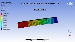 Cantilever Beam Analysis | UDL | 3D Beam Analysis | Problem 5 | ANSYS WORKBENCH TUTORIALS