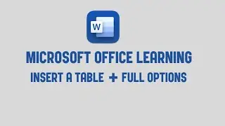insert a table in Ms word | Ms Word learning for beginners