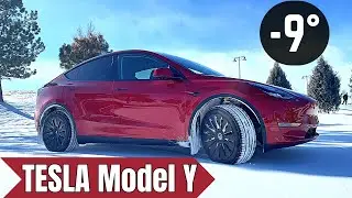 Tesla Model Y with Stock Tires How Does It Handle Snowy Roads?!?❄️Winter Testing❄️