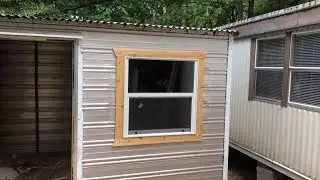Installing a window in a storage shed