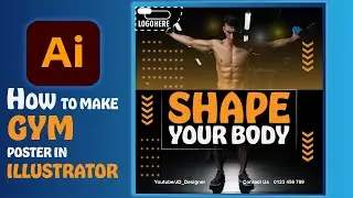 Gym Fitness Poster in illustrator. How to Make Gym Fitness banner or Poster in illustrator(tutorial)