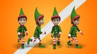 Christmas Elf Running And Walking (4-Pack) | Videohive Project Templates